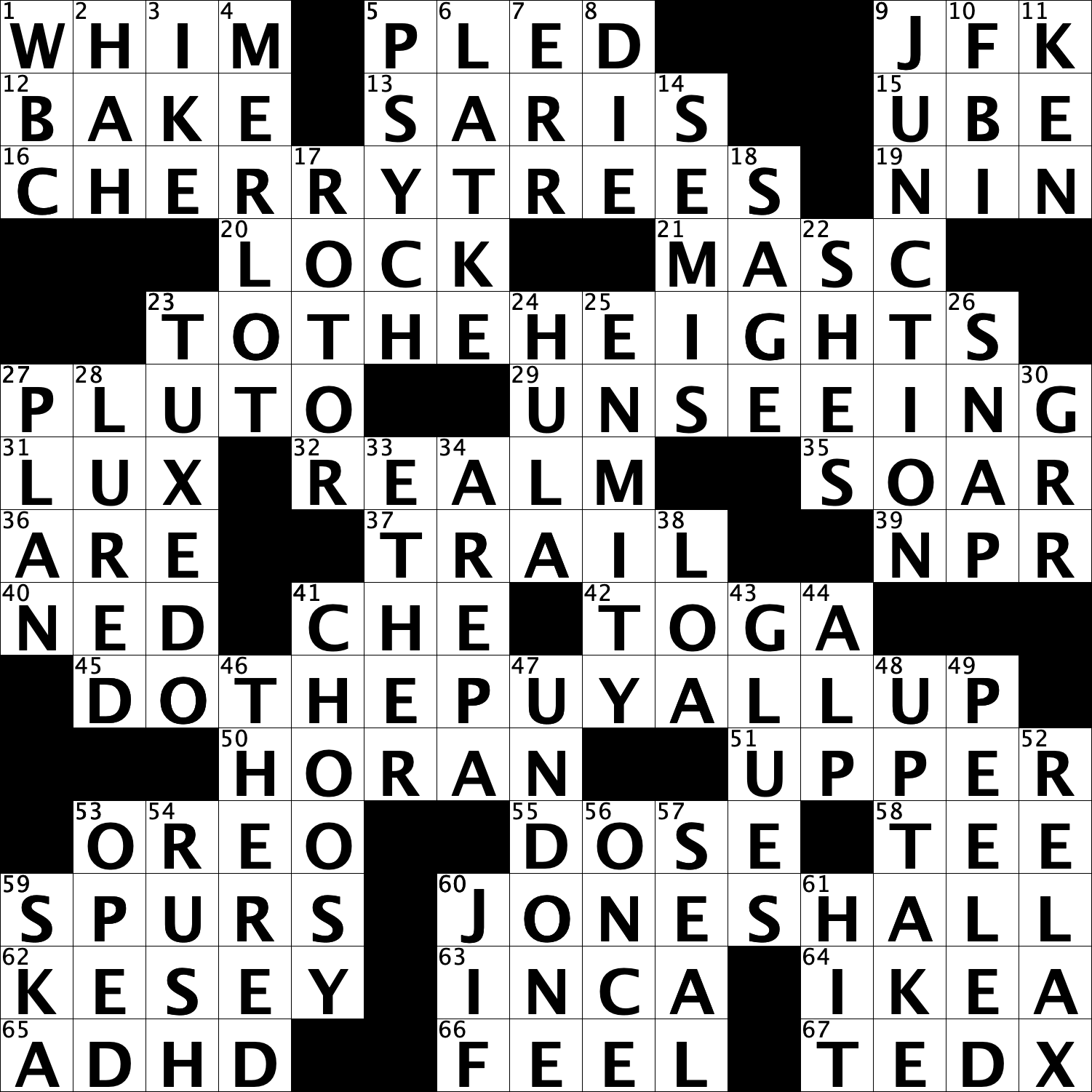 Autumn 2026 Arches crossword solution