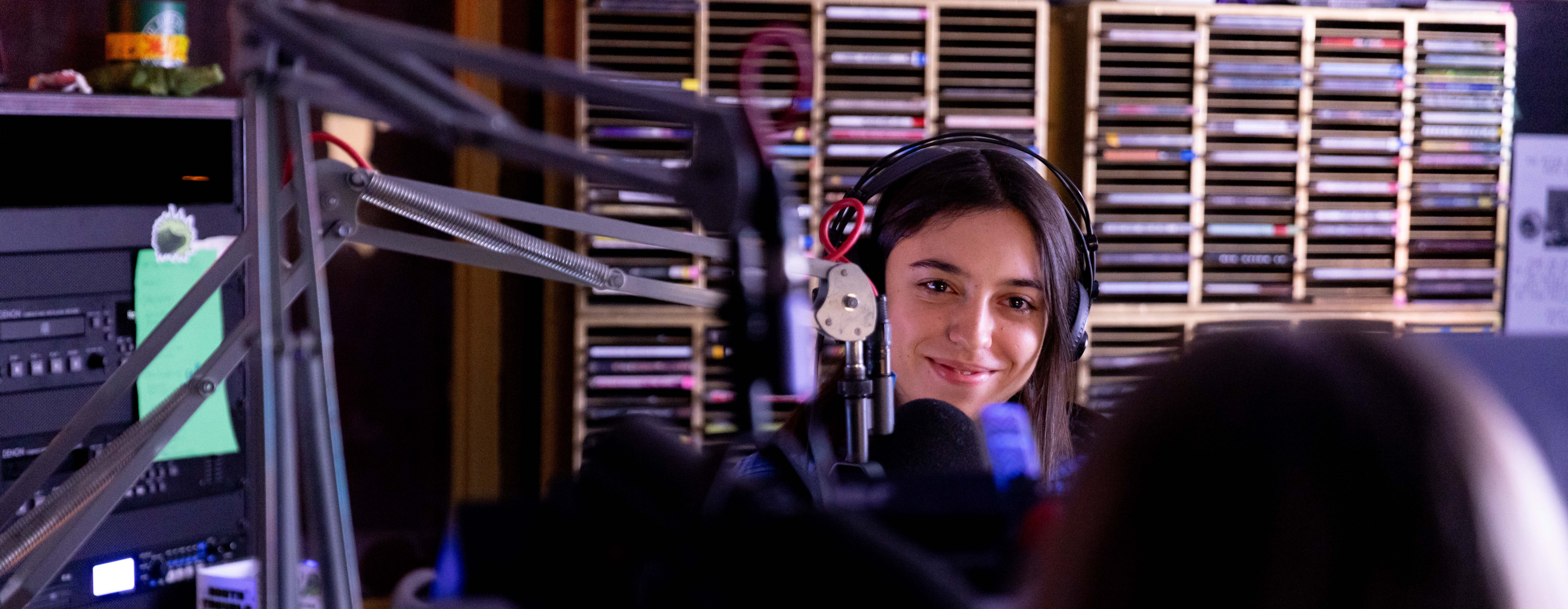 Anna Dery ’27 in the KUPS studio