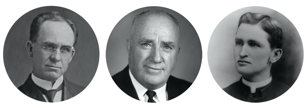 Black and white portraits of past university presidents