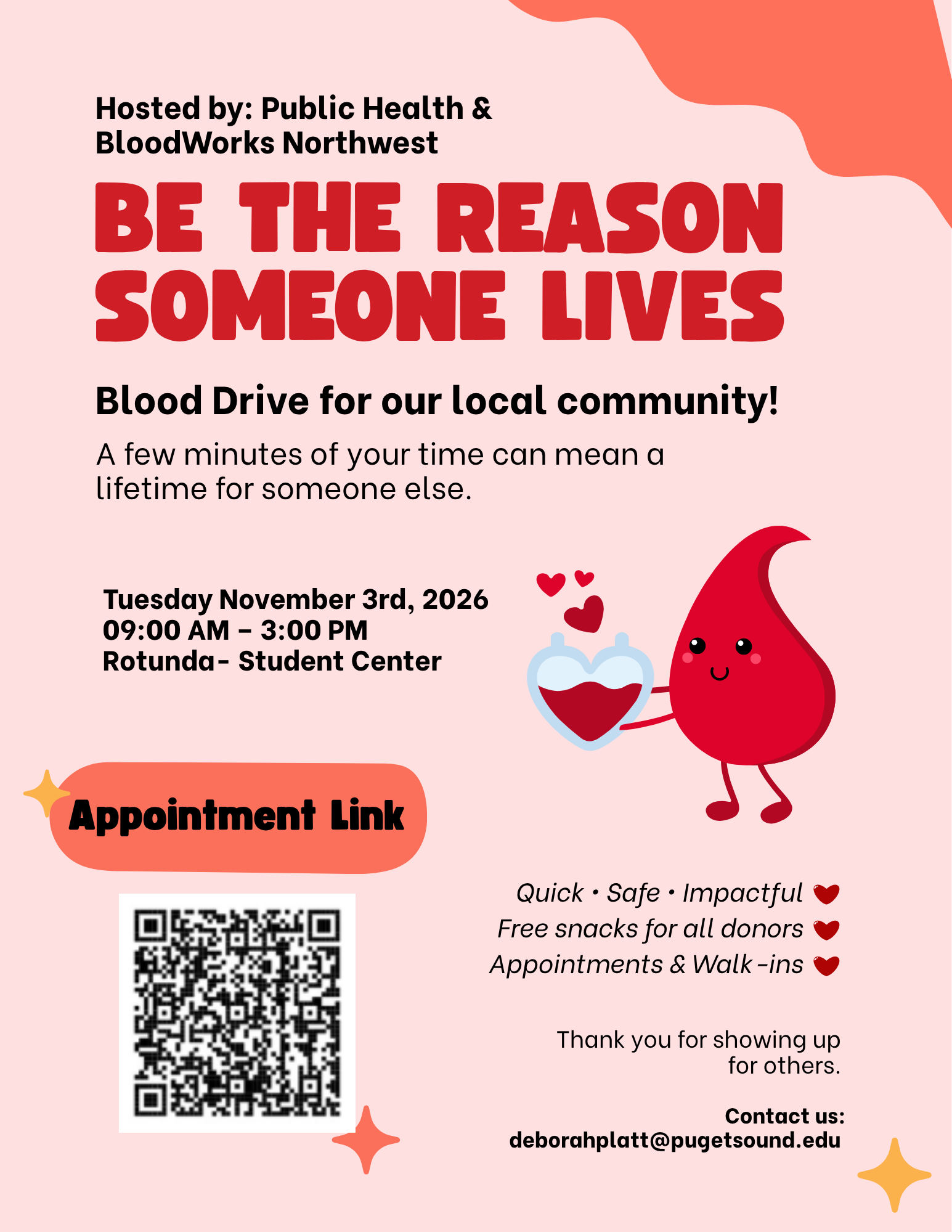 Pink And Red Playful Cute Illustrated Community Awareness Blood Donation Flyer.png