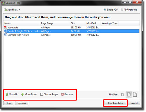 How To Put pdf Files In One file 