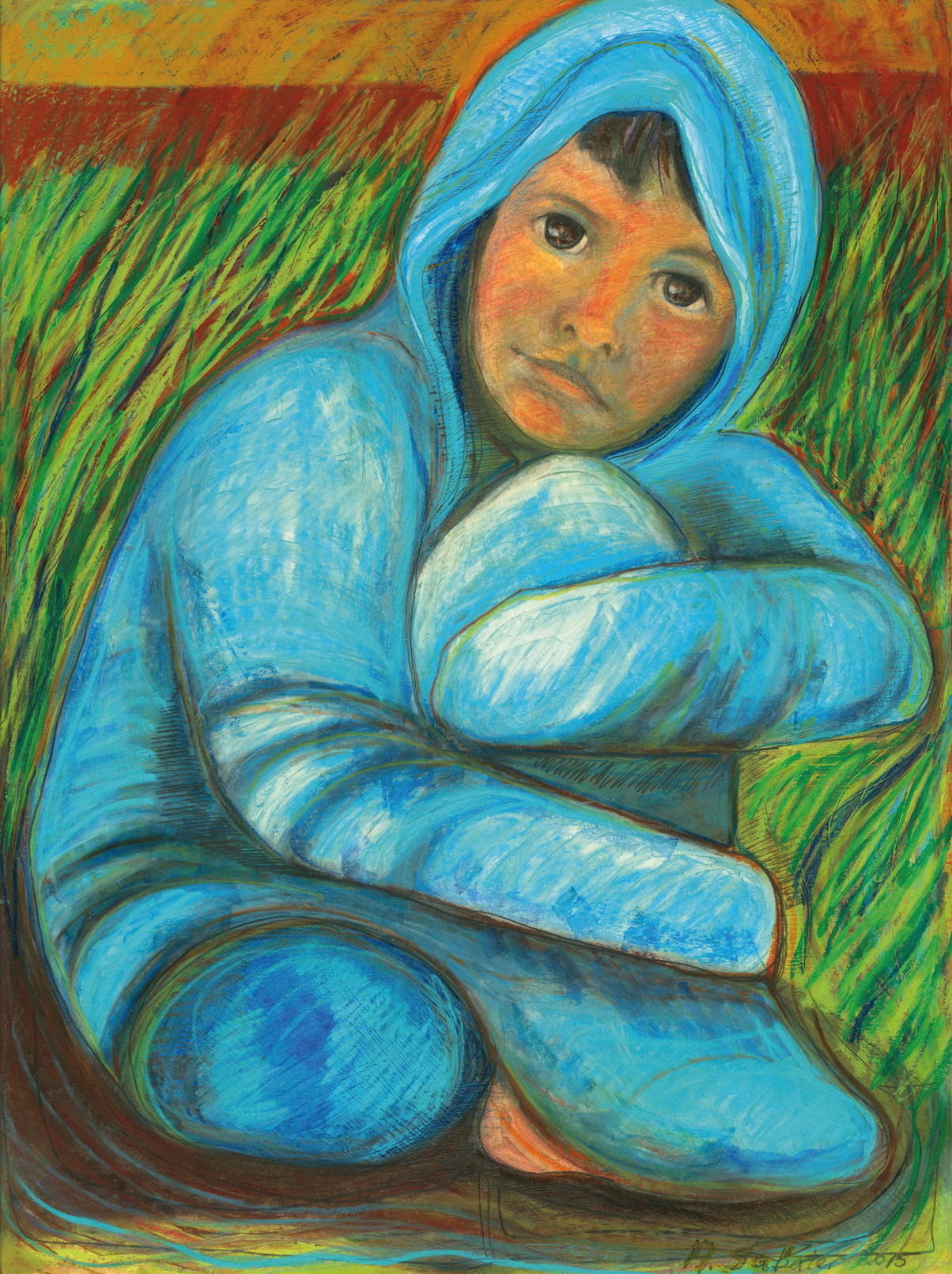 hoodieshell.png Hoodie Shell. Oil pastel and graphite on paper. 18x24 in.