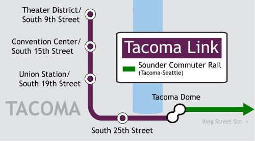 Tacoma Link map
