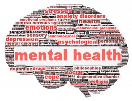 Mental health word cloud illustration