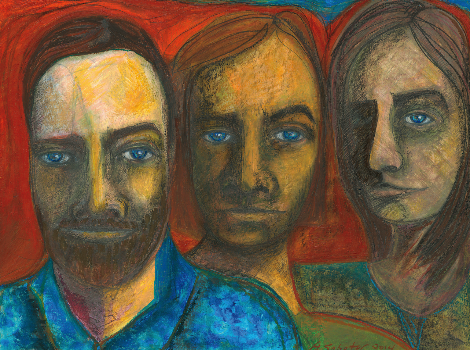 myeyeswill750.png My Eyes Will Always Be Blue. Oil pastel, graphite, and charc