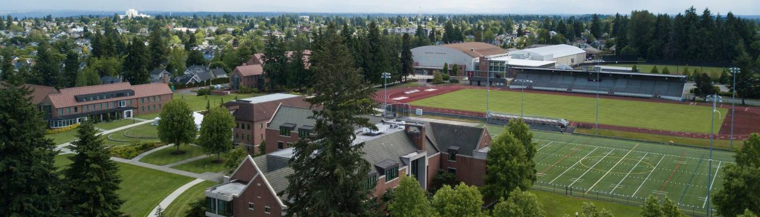 Aerial view of the Puget Sound campus