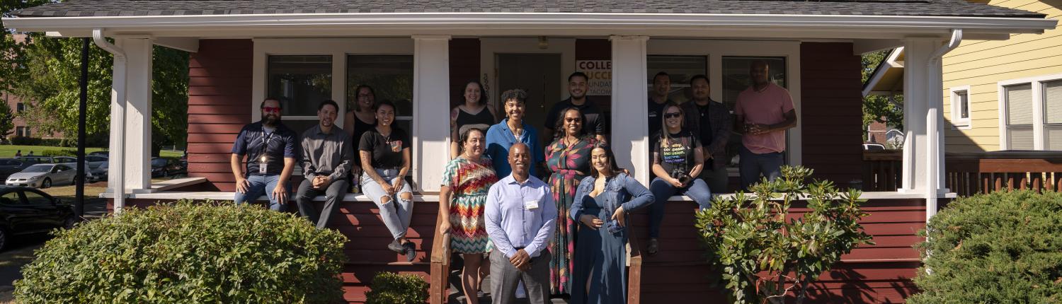 College Success Foundation group photo in front of its campus house