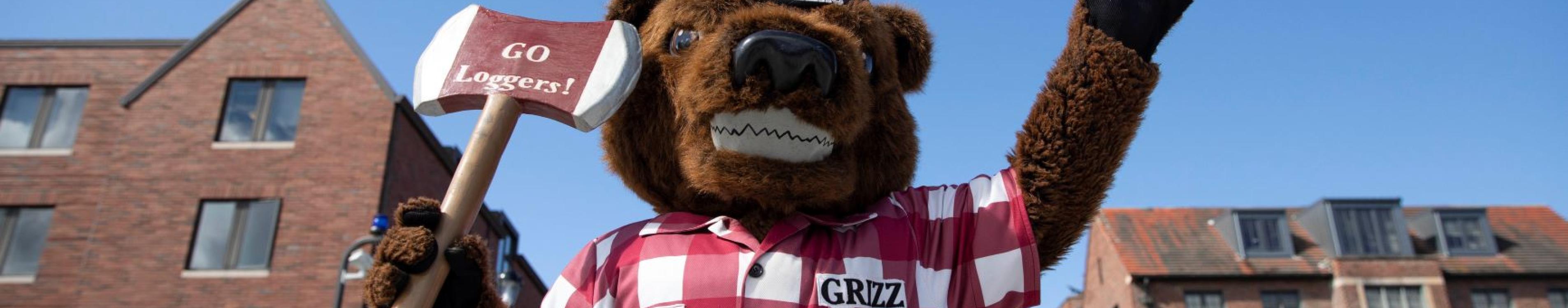 University mascot Grizz the bear