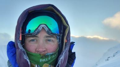 Sarah Strattan ’11 on Quandry Peak.