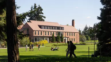 Campus scene on a sunny day