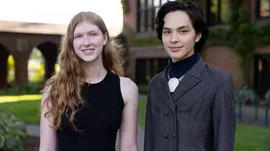 Lillis Scholars Claire Meyer and Ansel Chan