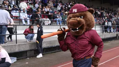 Grizz at the homecoming football game on Saturday, Oct. 11, 2025.