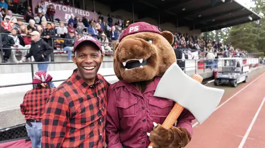 President Crawford with Grizz