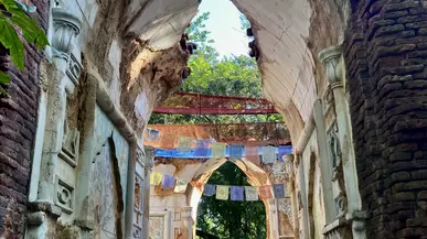 Animal Kingdom building in ruins. 