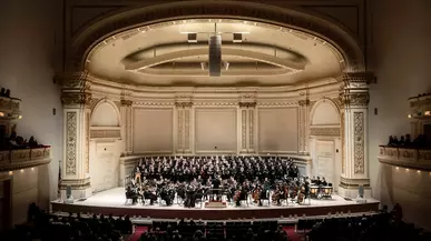 Adelphian Concert Choir performing at Carnegie Hall, March 2026.