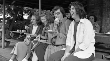 Loggers at a summer picnic in 1949.