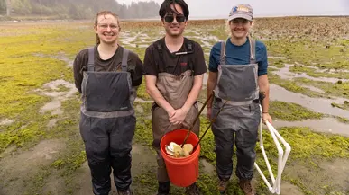 Vincent Wills, Bea Modlow and a DNR employee 
