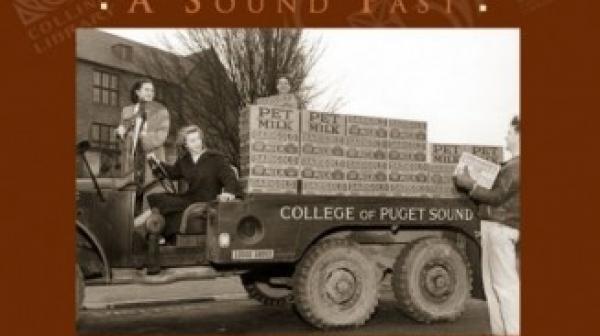 Historical photo of a milk truck at College of Puget Sound