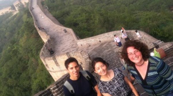People standing on the Great Wall of China