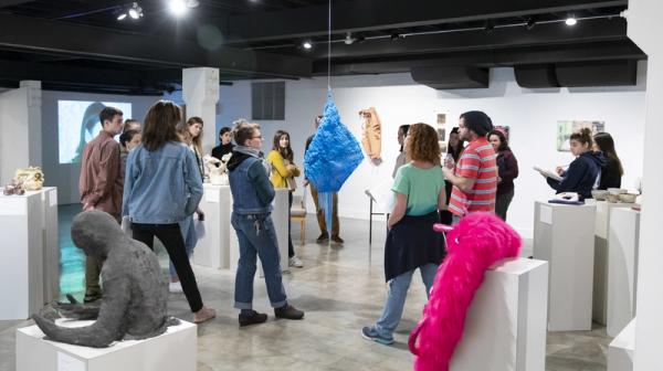 Students in Kittredge Gallery