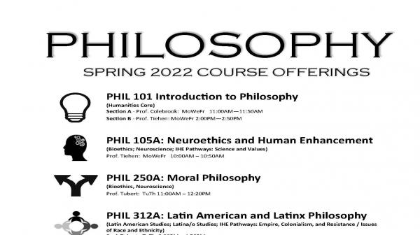Philosophy Spring 2022 Courses poster