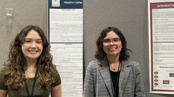 Students Eva Grenawalt (left) and Laura Arcia (right) who presented at the WPA conference