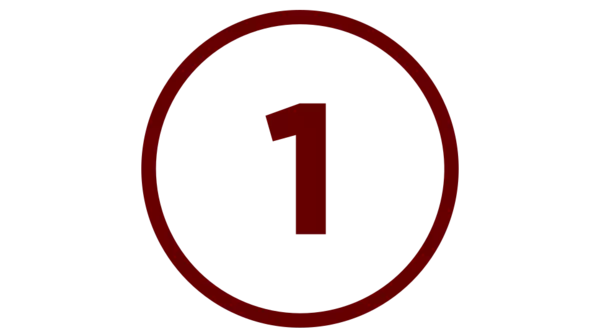 Maroon number 1 in a circle