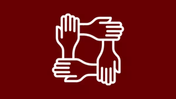 four hands making a square shape