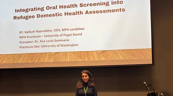 Nafiseh Najmafshar presenting