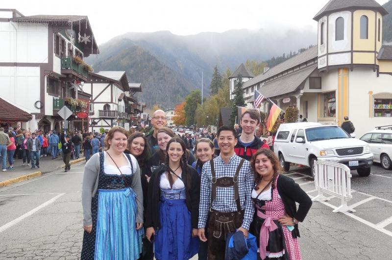 German students at Oktoberfest in Leavenworth, WA