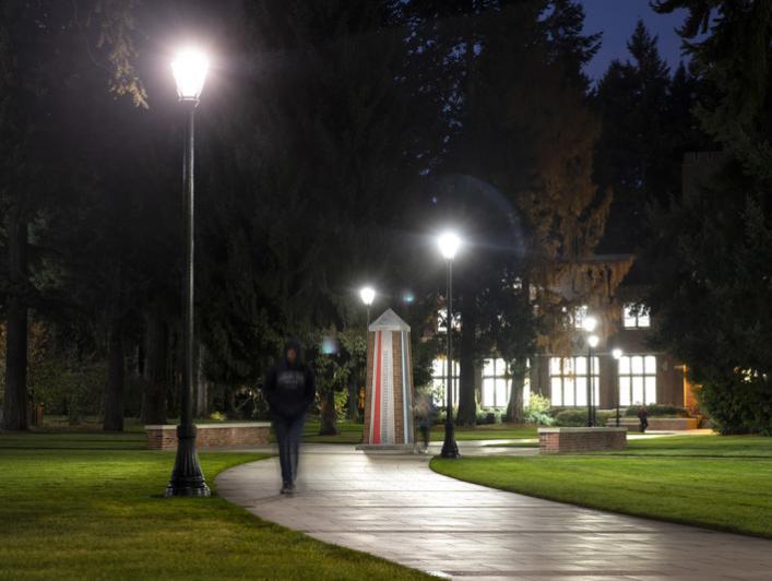Night time on campus
