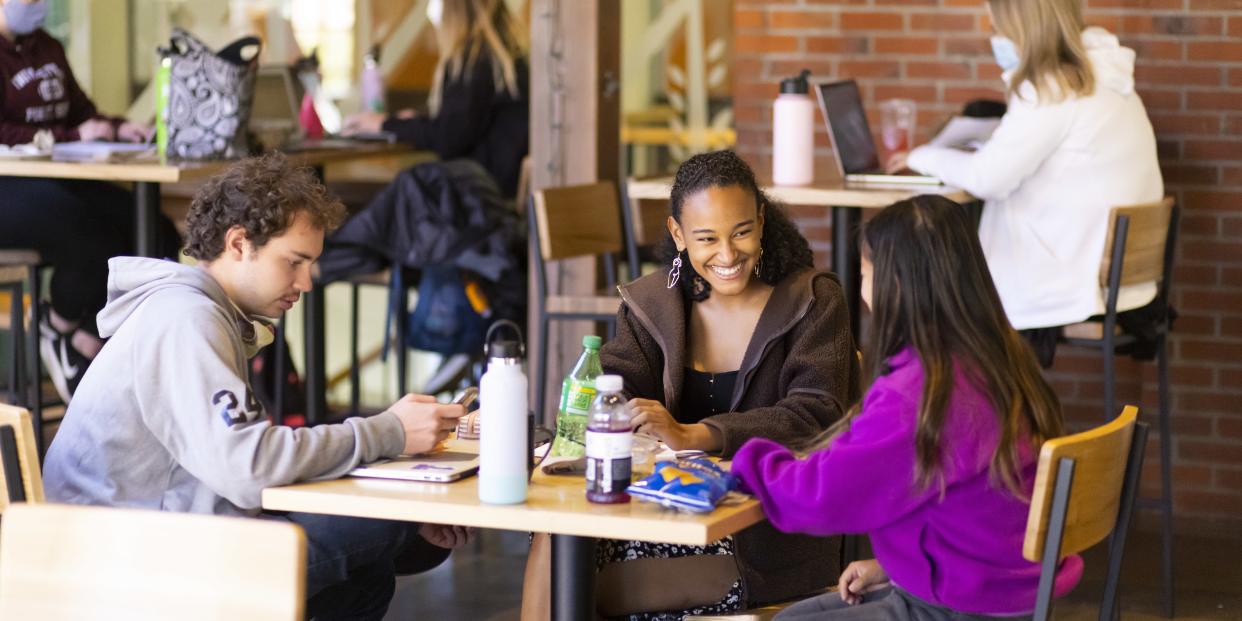 Students in Wheelock Student Center
