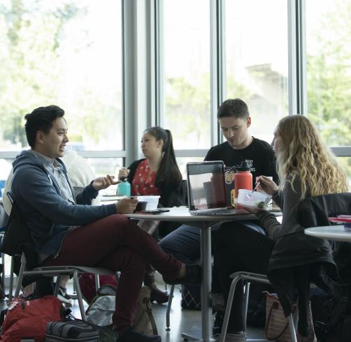 Students studying in the Science Center