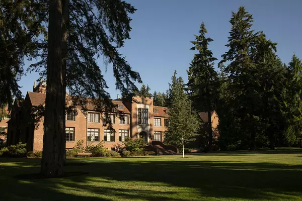 Campus buildings and trees
