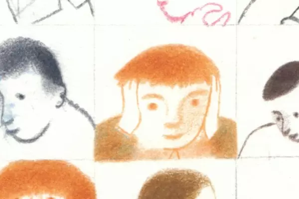 Drawing of four different people's headshots