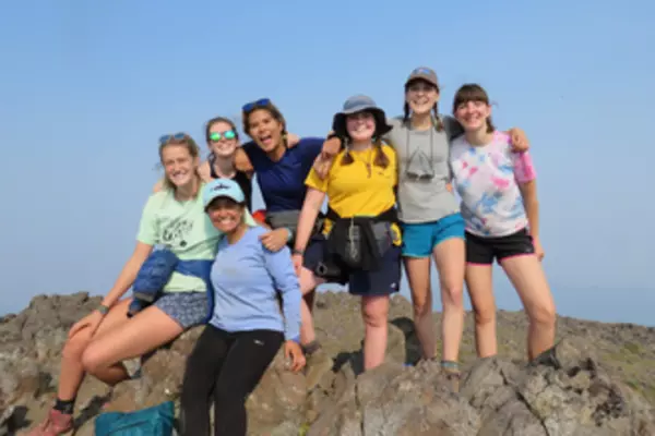 A group posing outdoors