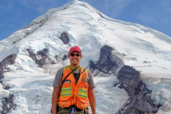 Matt Loewen at Iliamna Volcano.