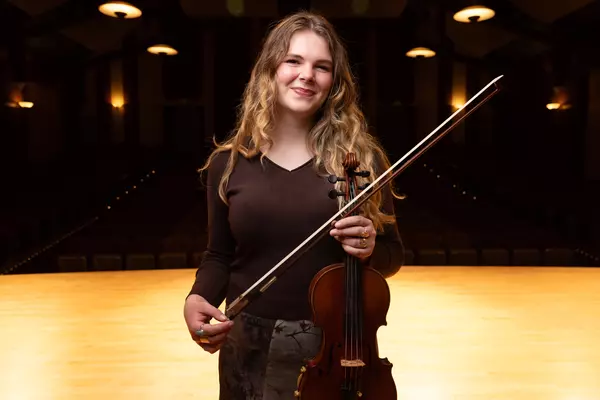 Madison Hening ’26 with her violin