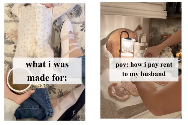 Social media images of women in the kitchen, cooking, etc.