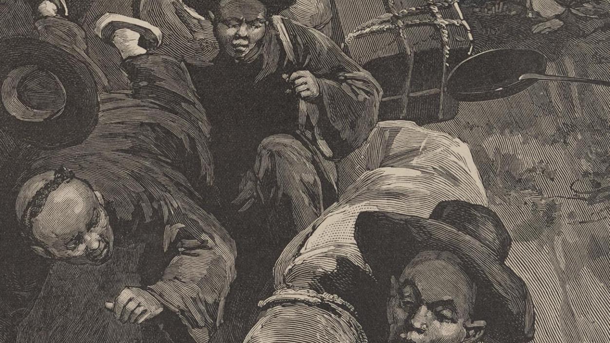 Illustration from "The Massacre of the Chinese at Rock Springs, Wyoming, Library of Congress