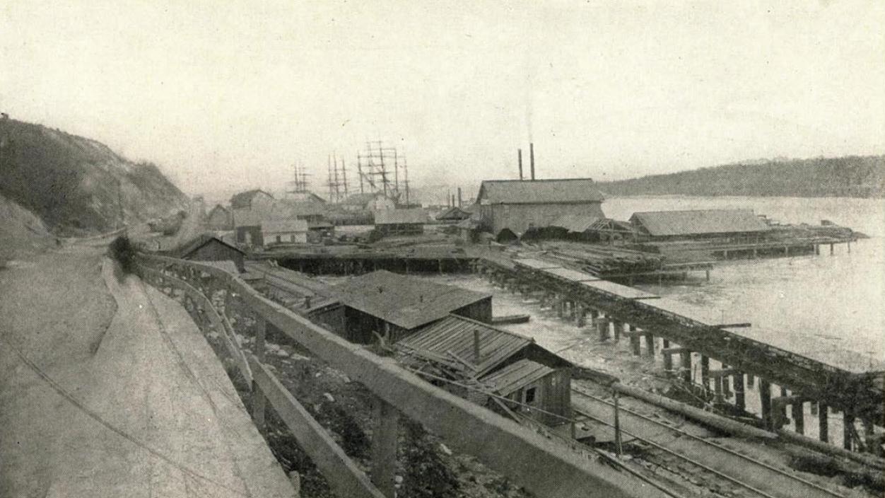 Photo of Pacific Avenue in Tacoma, circa 1885