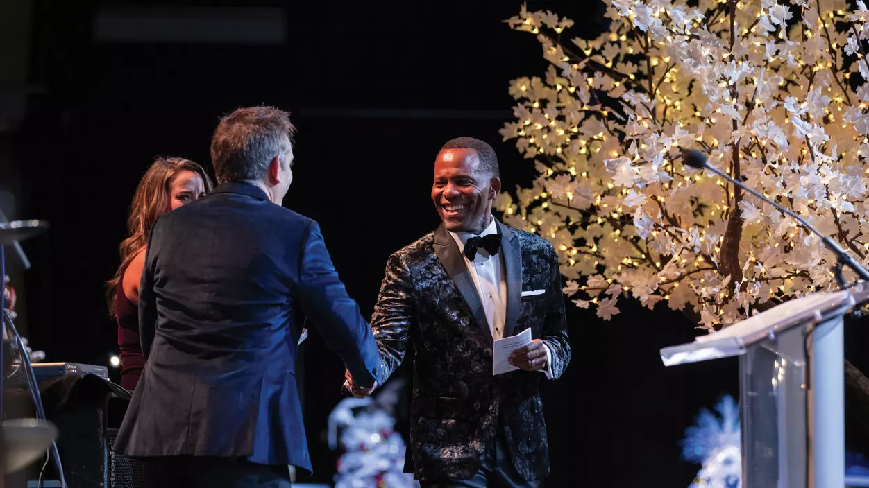 President Isiaah Crawford at the Mary Bridge Children's Festival of Trees gala.