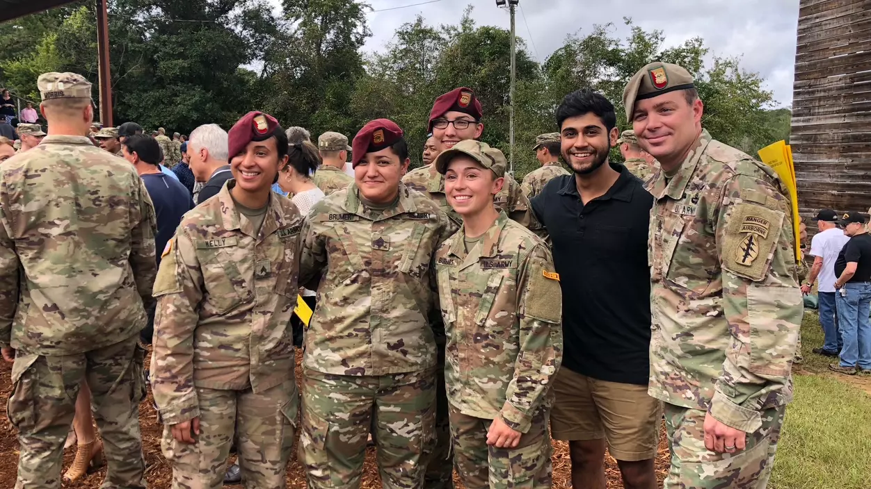 Jena Burkhart DPT’24 (third from left) at her graduation as a U.S. Army Ranger.