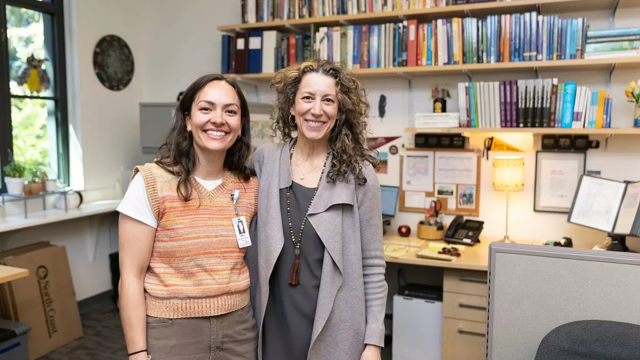 Maya Chavez OTD’27 (left) with her supervisor, Christine Hills.
