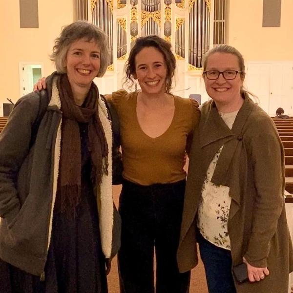 Three women in Kilworth Memorial Chapel from @ollellamusic