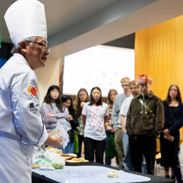A chef prepares food as part of Taiwan Week.