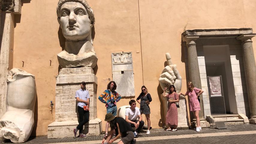Students on CONN 370 in Rome