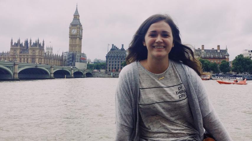 Abby Crowell '19 studying abroad and interning in London summer 2017.