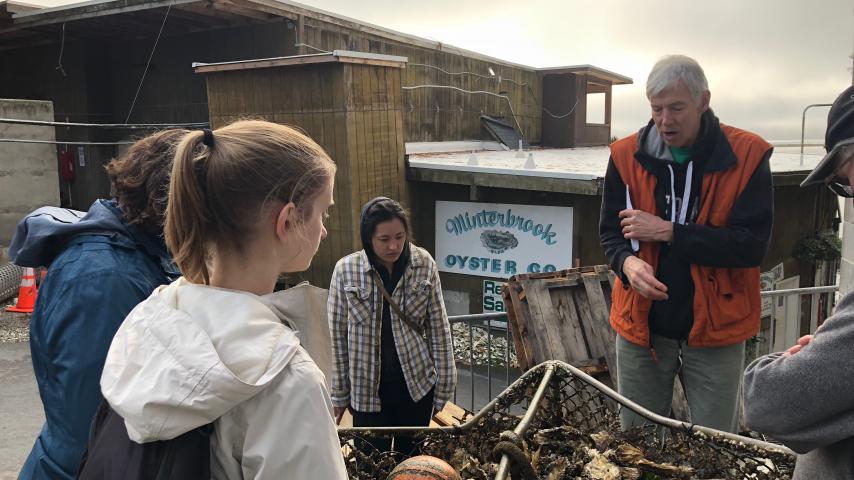 Minterbrook Oyster Farm, where students in ENVR 382 learned about the impacts of ocean acidification on shellfish farming in Puget Sound..