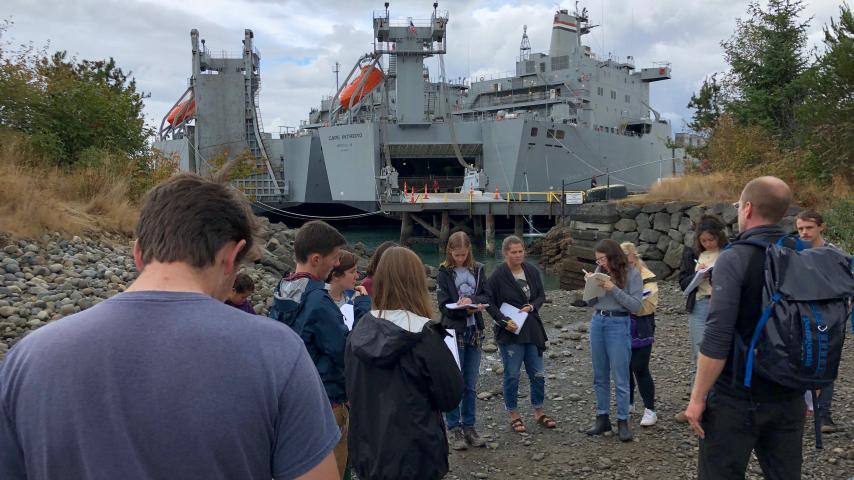 A restoration site on Ruston Way (Port of Tacoma) that ENVR 200 students visited.